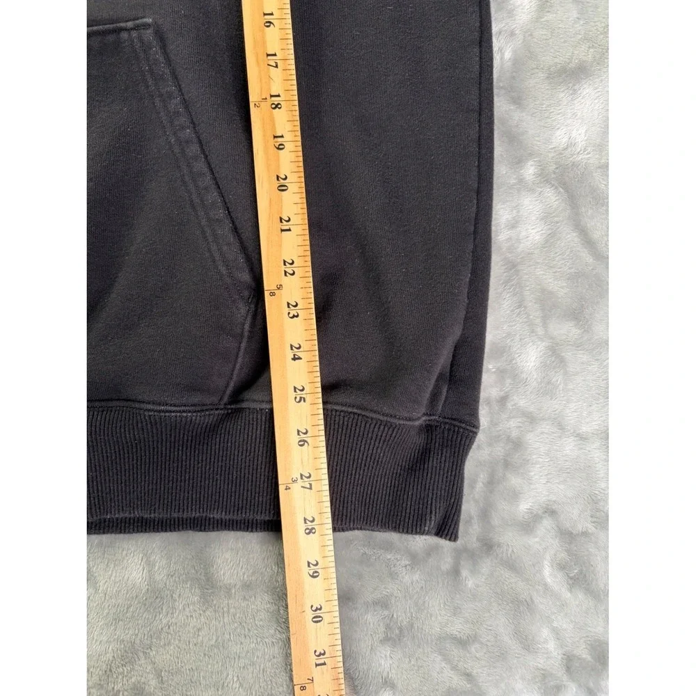 The North Face Mens XL Black Pullover Hoodie White Logo Kangaroo Pocket Fleece